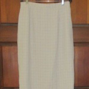 Lined Ivory Checked Skirt Size 10